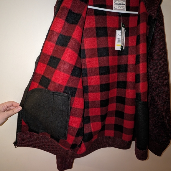 NWT Flag & Anthem Marled Red & Black Full Zip Fleece Lined Rhineland Jacket - Picture 9 of 11